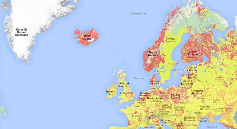 Europakarte für Geothermie