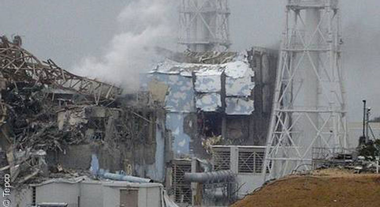 Tepco | Nach der Knallgasexplosion: Die Reste des AKW Fukushima.