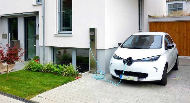 Solar vehicle charging at home