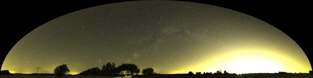 A. Jechow/IGB | The Milky Way disappears in the sky-glow over Berlin.