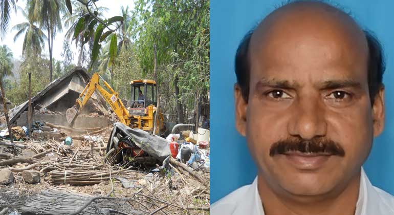 andheri-hilfe.de | Chandra Sekhar | Brutale Zerstörung der Adivasi-Häuser in Dörfern, die für den Damm geräumt werden müssen, um so zu verhindern, dass die Adivasi wieder zurückkehren.