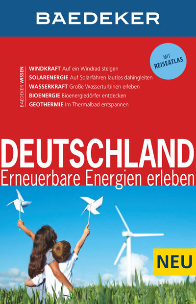 MairDuMont | Vom Offshore-Windpark an der Küste bis zur regenerativ versorgten Wanderhütte in den Alpen - in Deutschland gibt es in Sachen Erneuerbare Energien viel zu entdecken. Der neue Baedeker Reiseführer "Erneuerbare Energien erleben" verbindet moderne Technik mit spannenden Reise-Erlebnissen, verknüpft Klimaschutz mit Freizeit- Spaß