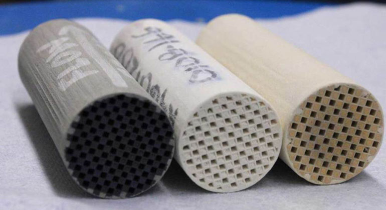 nd.edu | Sample cores from particulate filters used in testing