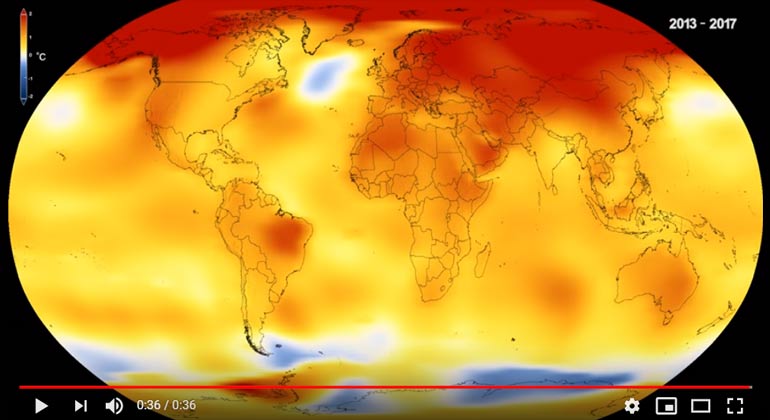 NASA | Screenshot NASA-Video "Global warming from 1880 to 2017".