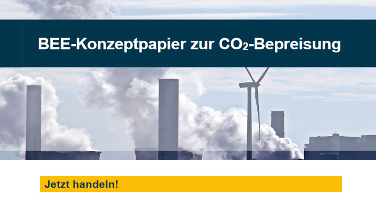 bee-ev.de | Der BEE setzt sich für eine ehrliche Bepreisung des Ausstoßes von klimaschädlichem Kohlendioxid (CO2) ein und hat bereits 2017 sehr umfassende Vorschläge vorgelegt. Im Zuge der aktuellen Diskussionen in der Öffentlichkeit und der Entwicklungen im Bereich des Emissionshandels legt der BEE ein weiter entwickeltes CO2-Bepreisungsmodell vor.