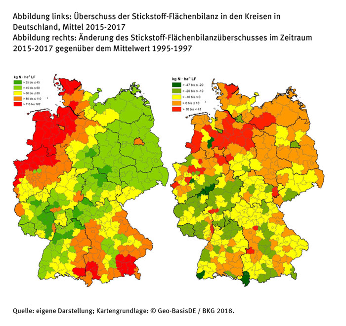 Umweltbundesamt; Kartengrundlage: © Geo-BasisDE / BKG 2018.