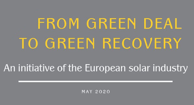 FROM GREEN DEAL TO GREEN RECOVERY: A joint initiative of the EU solar industry