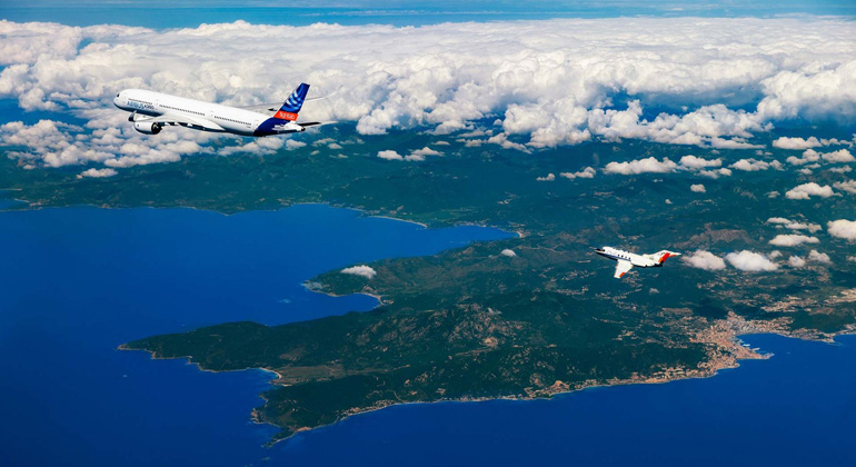 Flying using 100 percent sustainable aviation fuel significantly reduces non-carbon-dioxide emissions