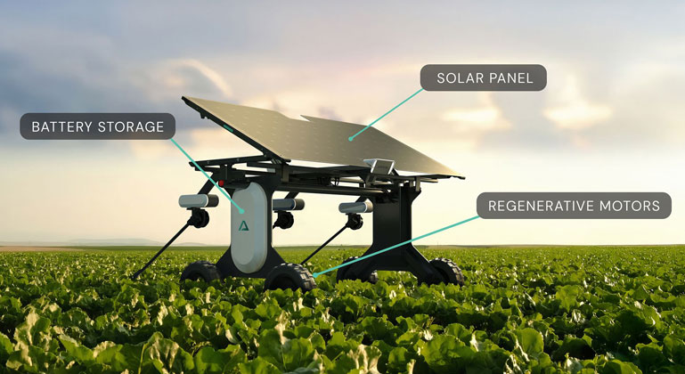 Solarer Roboter jätet und erntet ohne Chemie
